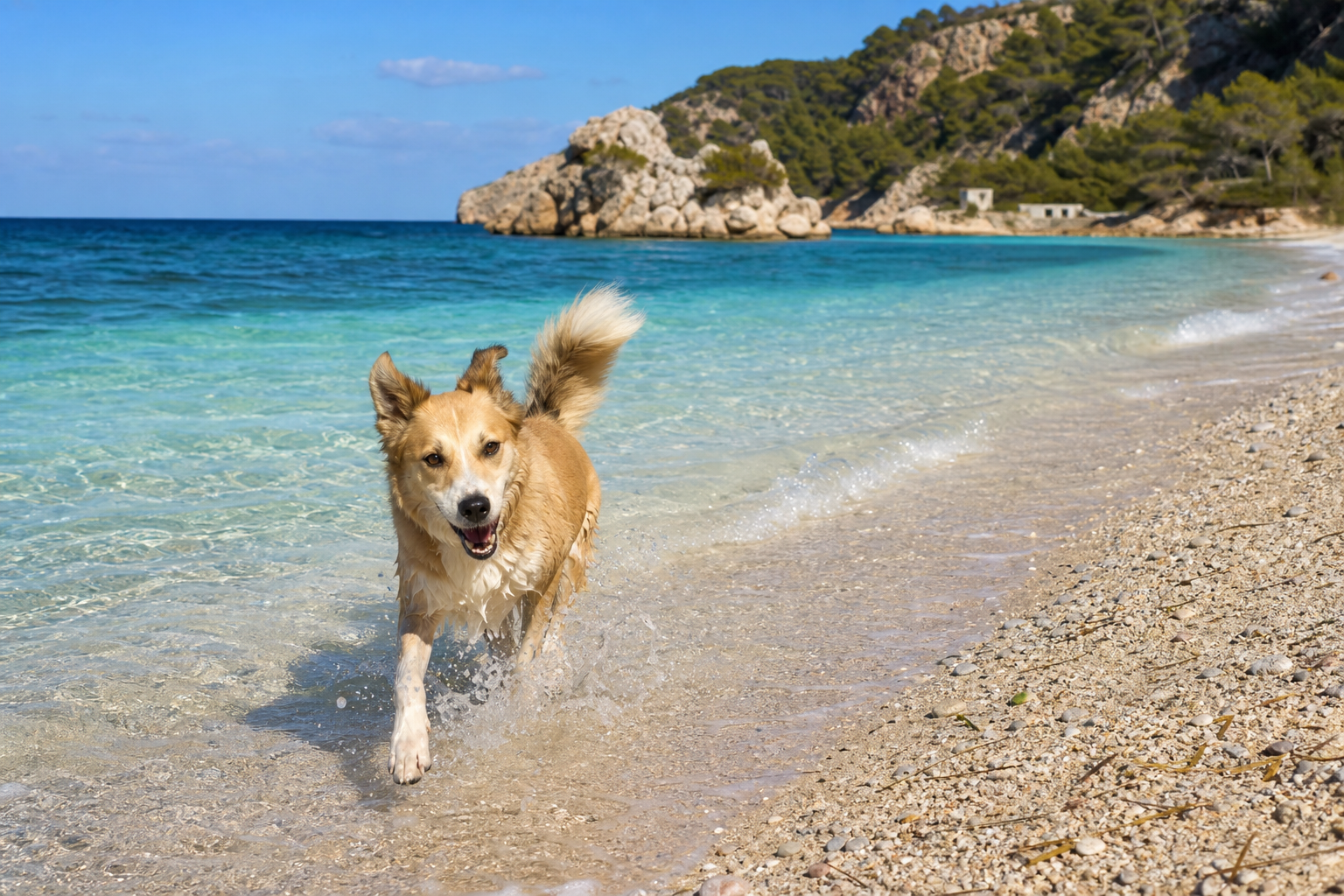 Hund an der Wasserlinie – Abkühlung an heißen Tagen beachten