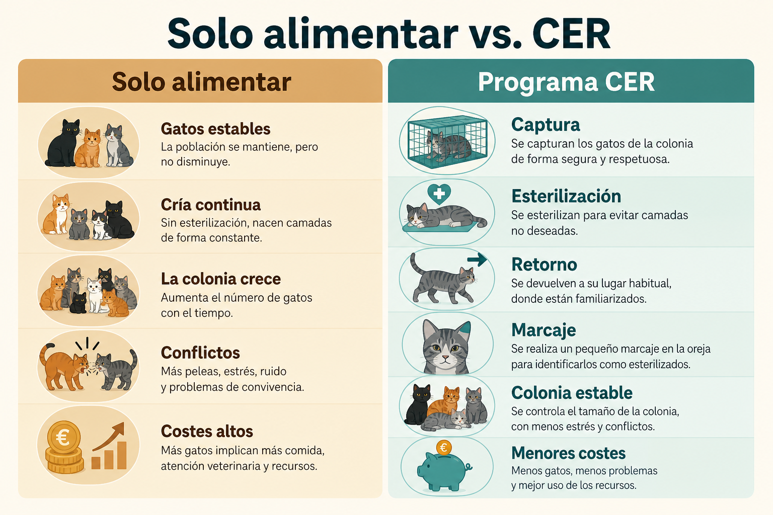 Infografía: alimentar vs CER